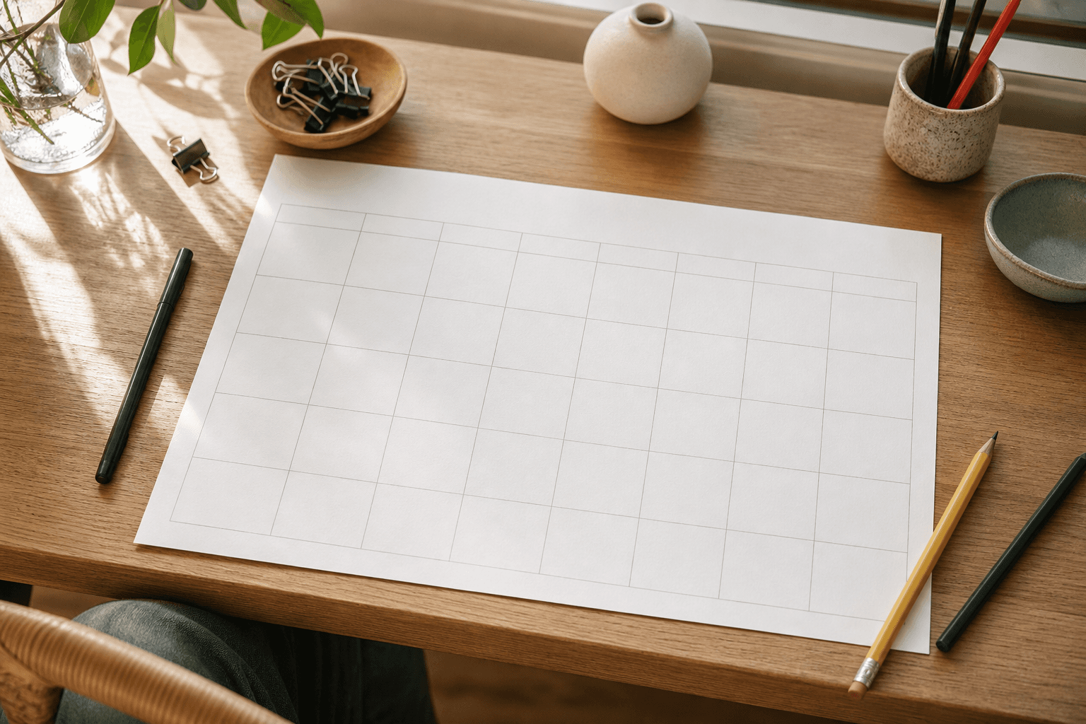 Monthly Wall Planner in use on a desk